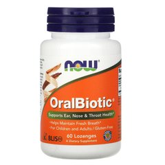 Now Foods, OralBiotic, 60 таблеток для рассасывания (NOW-02921), фото