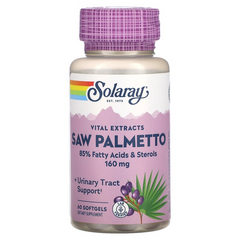 Solaray, Saw Palmetto, экстракт ягод серенои, 160 мг, 60 гелевых капсул (SOR-03782), фото