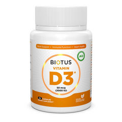 Вітамін Д3, Vitamin D3, Biotus, 2000 МО, 60 капсул (BIO-530074), фото