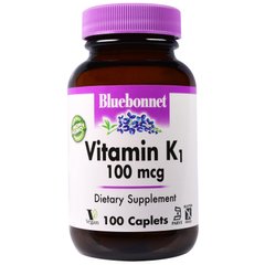 Витамин К1 100 мкг, Bluebonnet Nutrition, 100 капсул (BLB-00650), фото