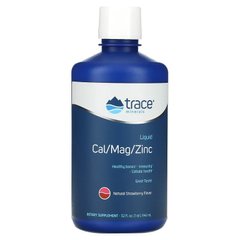 Trace Minerals ®, жидкая добавка с кальцием, магнием и цинком, натуральный клубничный вкус, 946 мл (TMR-00230), фото