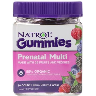 Мультивітаміни для вагітних, Prenatal Multi, Natrol, вишня і виноград, 90 жувальних цукерок (NTL-07367), фото