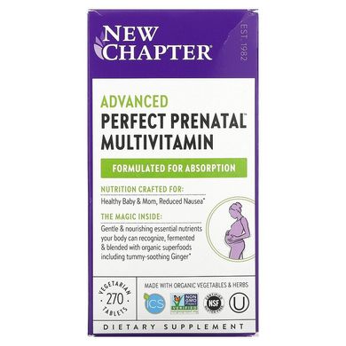 New Chapter, Perfect Prenatal, мультивітамінний комплекс для вагітних, 270 вегетаріанських пігулок (NCR-00318), фото