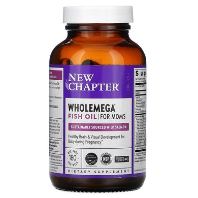 New Chapter, Рыбий жир Wholemega для мам, 180 мягких таблеток (NCR-90195), фото