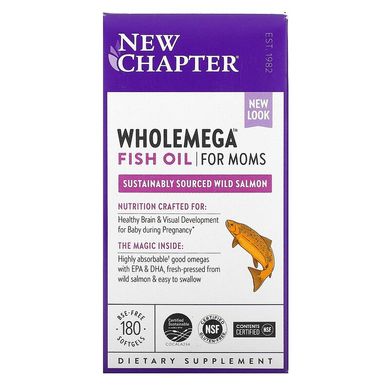 New Chapter, Риб'ячий жир Wholemega для мам, 180 м'яких таблеток (NCR-90195), фото