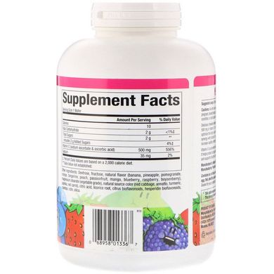 Витамин С жевательный, C 500 mg, Natural Factors, 180 конфет (NFS-01336), фото