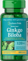 Puritan's Pride, Гинкго Билоба, стандартизированный экстракт, 120 мг, 100 капсул (PTP-14544), фото