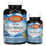 Carlson CAR-01714 Carlson Labs, Elite Omega-3 Gems, добірні омега-3 кислоти, натуральний лимонний смак, 800 мг, 90+30 м'яких таблеток (CAR-01714)