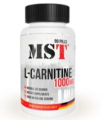 MST Nutrition, Л-карнітин, L-Carnitine 1000, 90 таблеток (MST-16076), фото