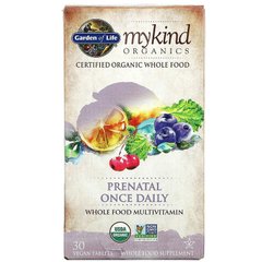 Garden of Life, MyKind Organics, пренатальные мультивитамины, одна таблетка в день, 30 веганских таблеток (GOL-11856), фото