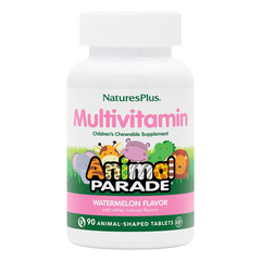 Nature's Plus, Source of Life, Animal Parade, мультивитамины и минералы для детей, с натуральным вкусом арбуза, 90 жевательных таблеток в форме животных (NAP-29990), фото