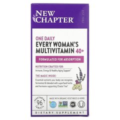 New Chapter, 40+ Every Woman's One Daily, витаминный комплекс на основе цельных продуктов для женщин старше 40 лет, 96 вегетарианских таблеток (NCR-00364), фото