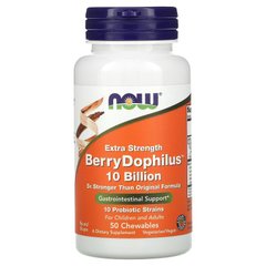 Now Foods, підвищена сила дії, Dophilus зі смаком ягід, 50 жувальних таблеток (NOW-02923), фото