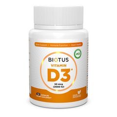 Витамин Д3, Vitamin D3, Biotus, 2000 МЕ, 120 капсул (BIO-530081), фото
