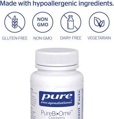 Журавлина (суміш пробіотиків), PureBi • Ome Cranberry, Pure Encapsulations, фірмова, 60 капсул (PE-01546), фото