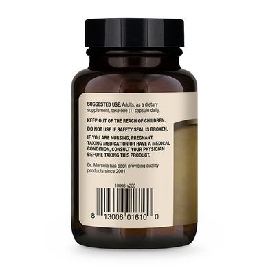 Корейский женьшень, Ginseng, Dr. Mercola, ферментированный, 96 мг, 30 капсул (MCL-01610), фото