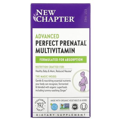 New Chapter, Perfect Prenatal, мультивитаминный комплекс для беременных, 192 вегетарианских таблеток (NCR-00317), фото