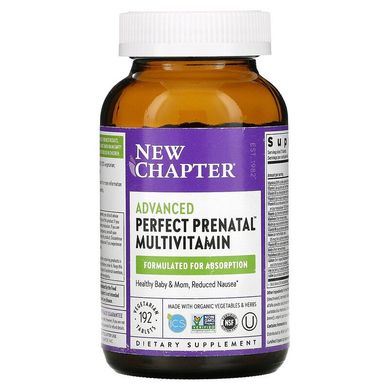 New Chapter, Perfect Prenatal, мультивітамінний комплекс для вагітних, 192 вегетаріанських таблеток (NCR-00317), фото
