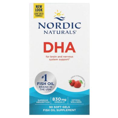 Nordic Naturals, ДГК, клубничный вкус, 415 мг, 90 мягких таблеток (NOR-01743), фото