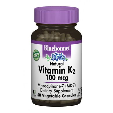 Вітамін К2 100 мкг, Bluebonnet Nutrition, 50 гелевих капсул (BLB-00652), фото