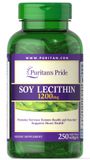Puritan's Pride PTP-10303 Лецитин із сої, Soy Lecithin, Puritan's Pride, 1200 мг, 250 гелевих капсул (PTP-10303)