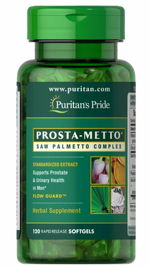 Со пальметто комплекс, Prosta-Metto, Puritan's Pride, для чоловіків, 120 гелевих капсул (PTP-16052), фото