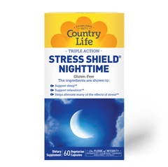 Country Life, Stress Shield Nighttime, Комплекс для здорового сна, 60 вегетарианских капсул (CLF-05042), фото