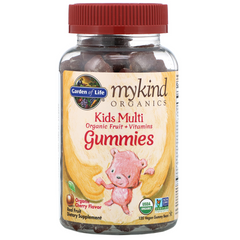 Garden of Life, MyKind Organics, дитячий мультивітамін, органічний ароматизатор зі смаком вишні, 120 веганських жувальних цукерок у формі ведмедиків (GOL-12075), фото