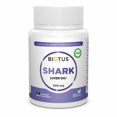 Biotus, Риб'ячий жир з печінки акули, Shark Liver Oil, 60 капсул (BIO-530906), фото