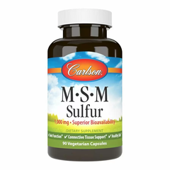Carlson Labs, MSM Sulfur, 1000 мг, 90 вегетарианских капсул (CAR-08721), фото