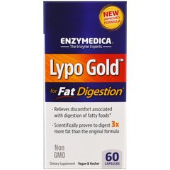 Enzymedica, Lypo Gold, препарат для переваривания жиров, 60 капсул (ENZ-98130), фото