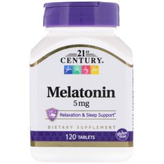 Мелатонин 5 мг, 21st Century Health Care, 120 таблеток (CEN-27087), фото