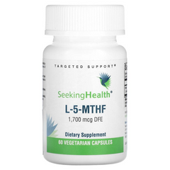 Seeking Health, L-5-MTHF, 1700 DFE (1000 мкг), 60 вегетарианских капсул (SKH-52057), фото