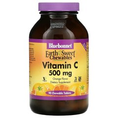 Bluebonnet Nutrition, EarthSweet, витамин C, апельсин, 500 мг, 90 жевательных таблеток (BLB-00505), фото