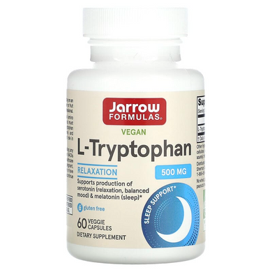 Jarrow Formulas, L-триптофан, 500 мг, 60 растительных капсул (JRW-15056), фото