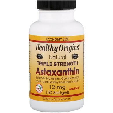 Healthy Origins, Астаксантин потрійної сили, 12 мг, 150 желатинових капсул (HOG-84928), фото
