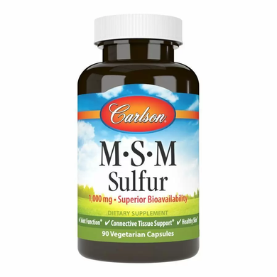 Carlson Labs, MSM Sulfur, 1000 мг, 90 вегетаріанських капсул (CAR-08721), фото