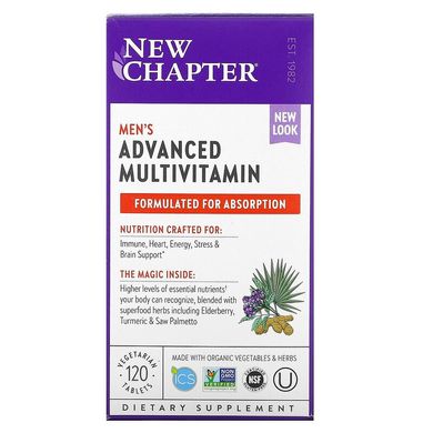 New Chapter, улучшенный мультивитаминный комплекс для мужчин, 120 вегетарианских таблеток (NCR-00324), фото