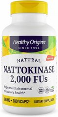 Healthy Origins, Наттокиназа, 2000 FU's, 100 мг, 180 капсул (HOG-25160), фото