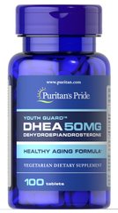 ДГЕА, Дегідроепіандростерон, DHEA, Puritan's Pride, 50 мг, 100 таблеток (PTP-05027), фото