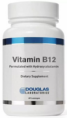 Витамин В12 гидроксикобаламин, Vitamin B12, Douglas Laboratories, 2500 мкг, 60 быстрорастворимых таблеток (DOU-97794), фото