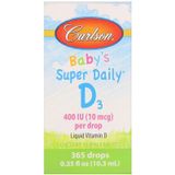 Carlson CAR-01250 Carlson Labs, Super Daily, вітамін D3 для дітей, 10 мкг (400 МО), 10,3 мл (CAR-01250)