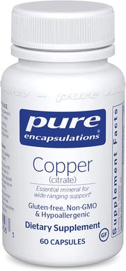 Мідь (цитрат), Copper (citrate), Pure Encapsulations, 60 капсул (PE-00456), фото