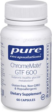 Уникальный полиникотинат хрома, ChromeMate GTF 600, Pure Encapsulations, 60 капсул (PE-00476), фото