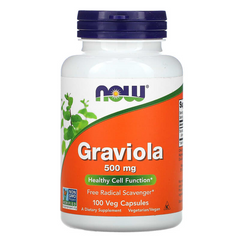 Гуанабана, Гравіола (Graviola), Now Foods, 500 мг, 100 капсул, (NOW-04703), фото