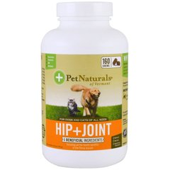 Pet Naturals of Vermont, Hip + Joint, поддержка здоровья тазобедренного сустава, для кошек и собак, 160 жевательных таблеток (PEN-00782), фото