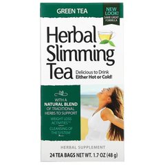 21st Century, трав'яний чай для схуднення, зелений чай, 24 чайні пакетики, 48 г (CEN-22790), фото