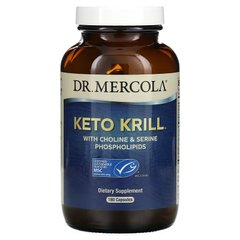 Dr. Mercola, Keto Krill, криль з фосфоліпідами холіну та серину, 180 капсул (MCL-03198), фото