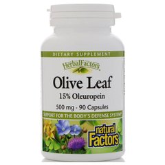 Экстракт листьев оливы, Olive Leaf, Natural Factors, 500 мг, 90 капсул (NFS-04570), фото