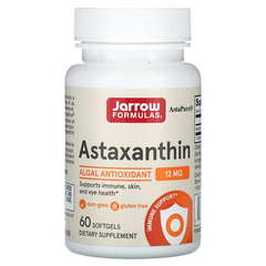 Jarrow Formulas, Астаксантин, 12 мг, 60 мягких желатиновых капсул (JRW-20212), фото